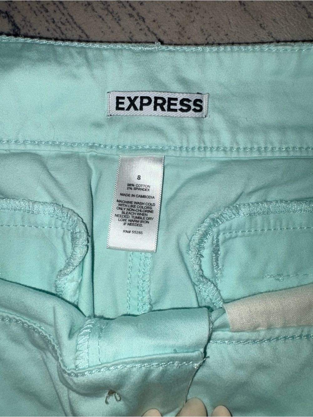 Express Women's Mint Green Cotton Blend Shorts